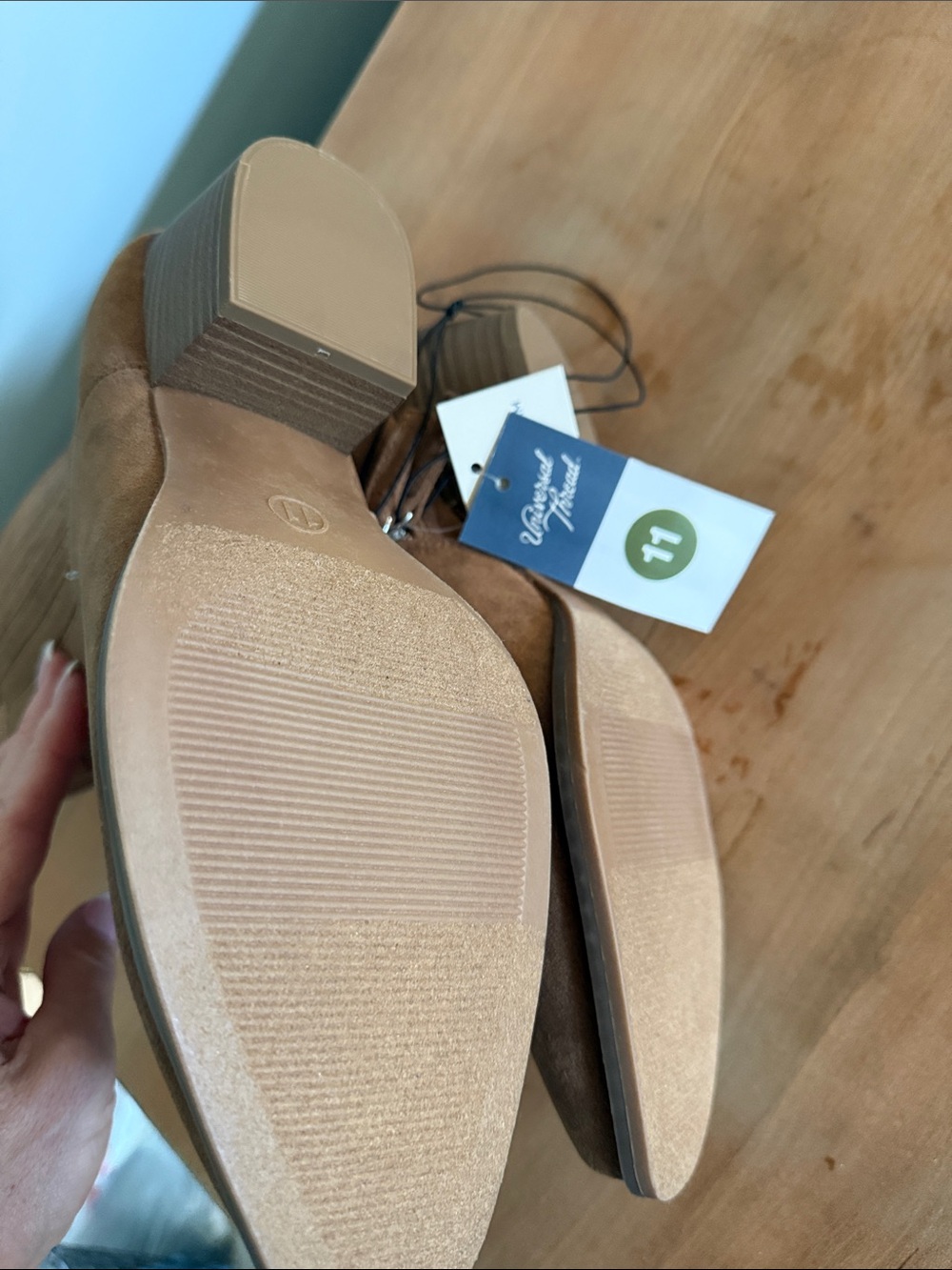 Universal Thread Tan (11) Suede Ankle Boots - Picture 3 of 5